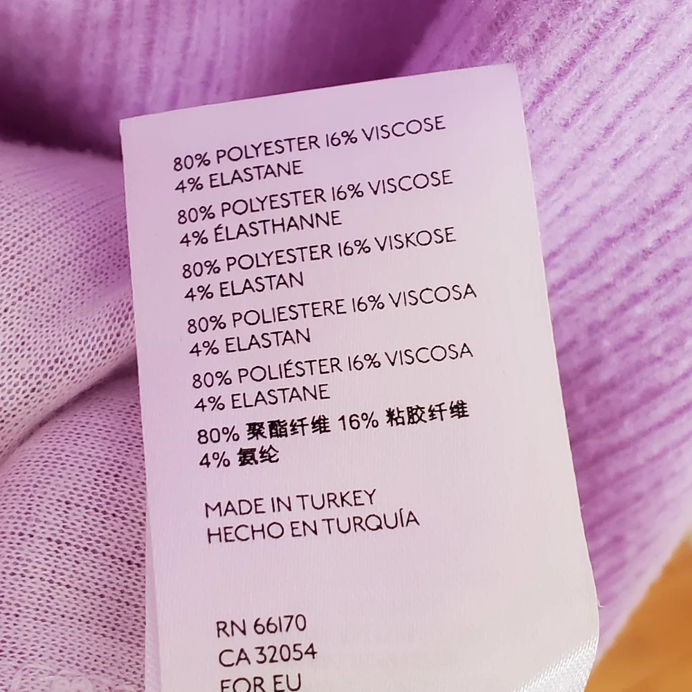 Anthropolgie Theresa Cowl Neck Tunic Sweater Lavender Purple Medium 073 Boho
